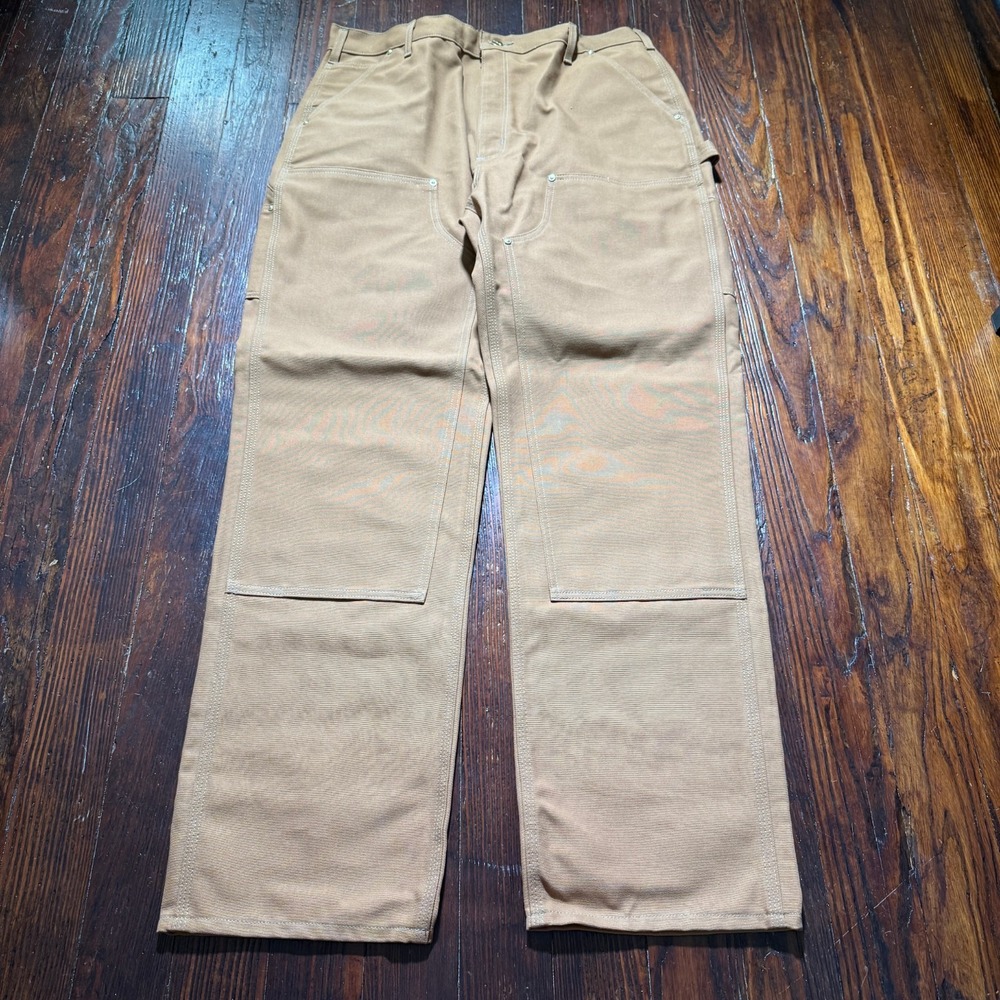 Carhartt Pants Mens 38x34 Loose Fit Firm Duck Double Knee Front Work B01-M